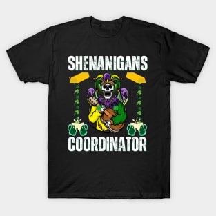 Shenanigans Coordinator - Skull Joker Playing Guitar T-Shirt